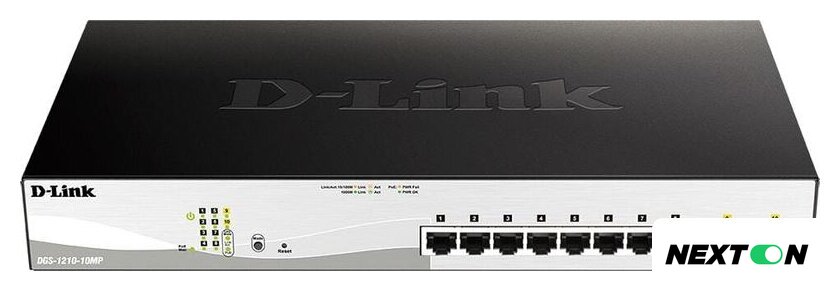 Управляемый коммутатор 2-го уровня D-Link DGS-1210-10MP/F3A - Изображение №1 — Интернет-магазин Nexton