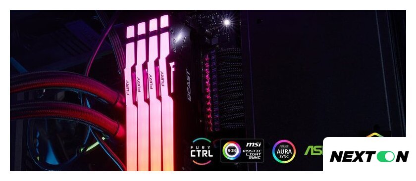 Оперативная память Kingston FURY Beast RGB 32ГБ DDR5 5200 МГц KF552C40BB2A-32 - Изображение №4 — Интернет-магазин Nexton