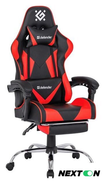 Игровое (геймерское) кресло Defender Pilot (черный/красный) - Изображение №1 — Интернет-магазин Nexton