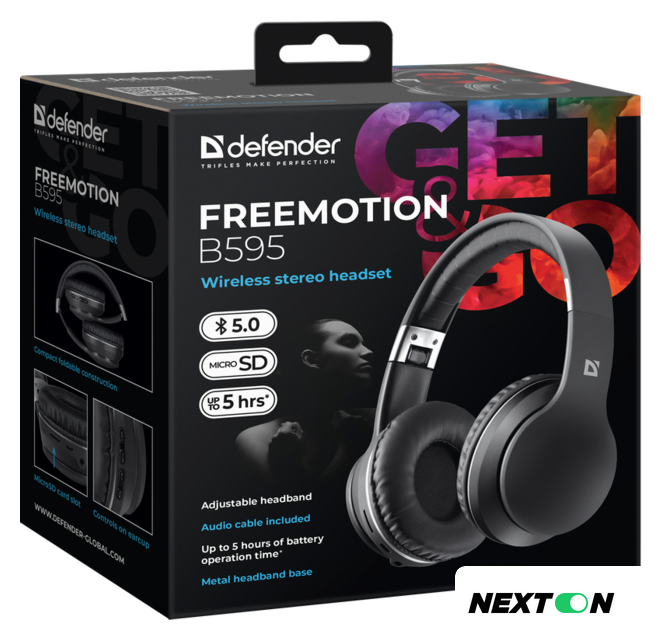 Наушники Defender FreeMotion B595 (черный) - Изображение №5 — Интернет-магазин Nexton