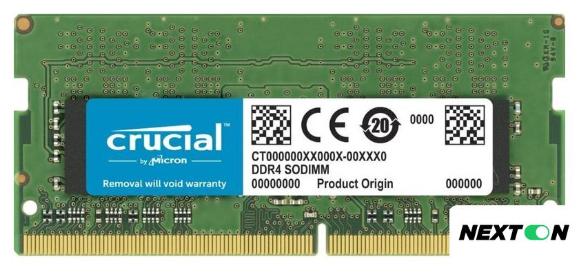 Оперативная память Crucial 32GB DDR4 SODIMM PC4-25600 CT32G4SFD832A - Изображение №1 — Интернет-магазин Nexton