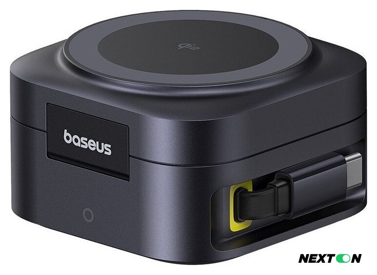 Сетевое зарядное Baseus PicoGo Series 2-in-1 Magnetic Wireless Charger Qi2 67W P10276800123-00 (черный) - Изображение №2 — Интернет-магазин Nexton