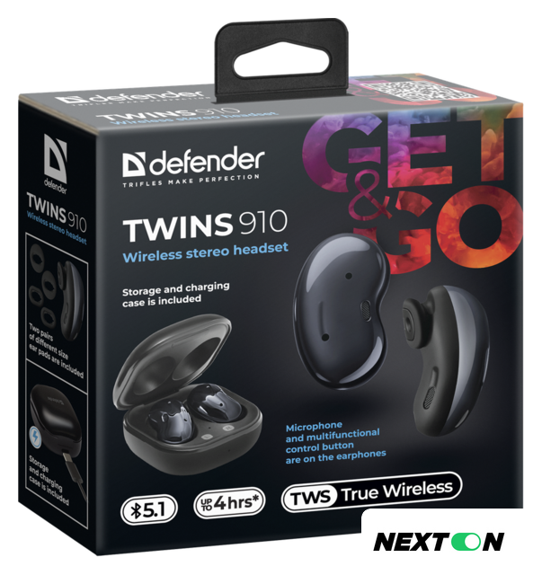 Наушники Defender Twins 910 (черный) - Изображение №6 — Интернет-магазин Nexton