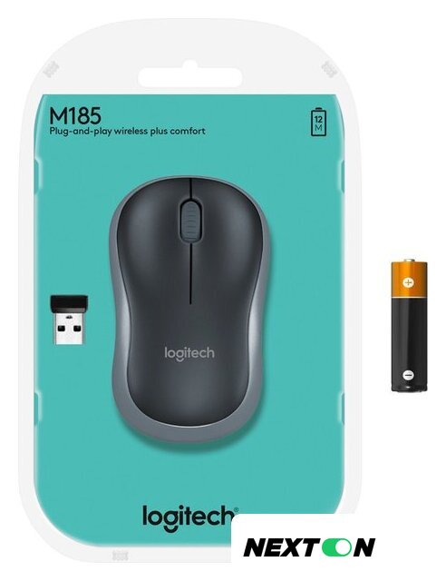 Мышь Logitech M185 (черный/серый) - Изображение №6 — Интернет-магазин Nexton