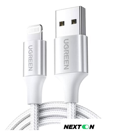 Кабель Ugreen US199 60162 USB Type-A - Lightning (1.5 м, серебристый) - Изображение №1 — Интернет-магазин Nexton