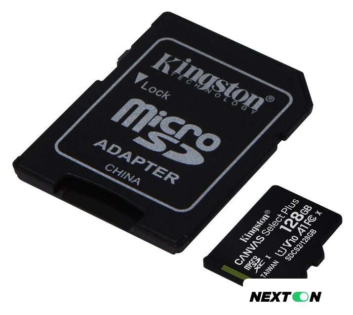 Карта памяти Kingston Canvas Select Plus microSDXC 128GB SDCS2/128GB (с адаптером) - Изображение №2 — Интернет-магазин Nexton