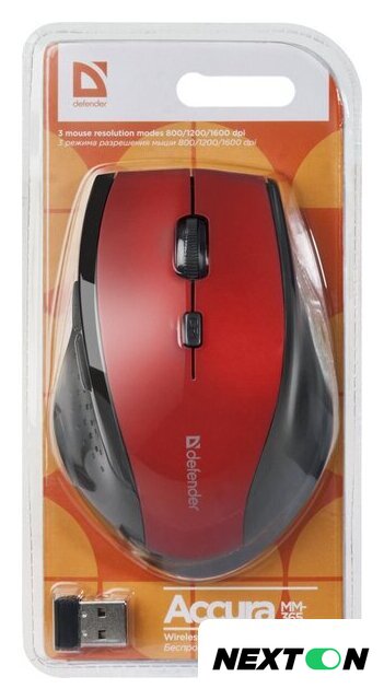 Мышь Defender Accura MM-365 (красный) - Изображение №4 — Интернет-магазин Nexton