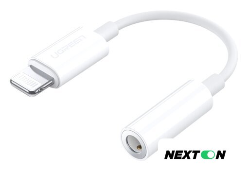 Адаптер Ugreen US212 30759 Lightning - 3.5 Jack (0.07 м, белый) - Изображение №1 — Интернет-магазин Nexton