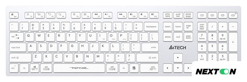 Клавиатура A4Tech Fstyler FBX50C (серебристый/белый) - Изображение №1 — Интернет-магазин Nexton