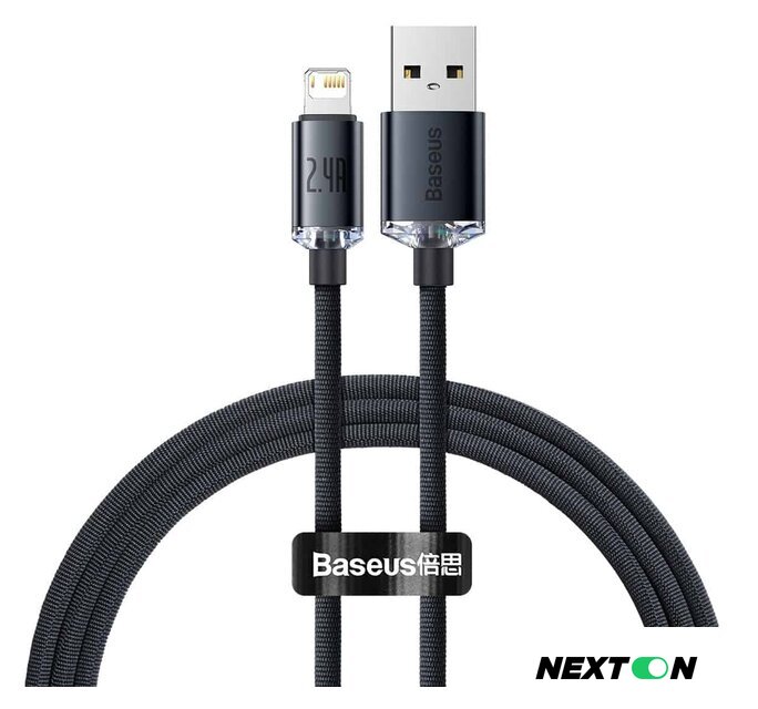 Кабель Baseus CAJY000101 USB Type-A - Lightning (2 м, черный) - Изображение №1 — Интернет-магазин Nexton
