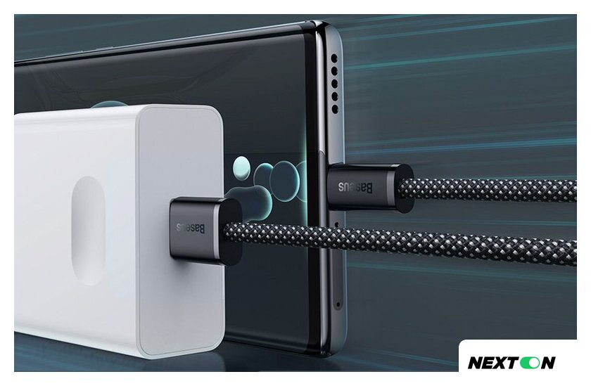 Кабель Baseus Dynamic Series Fast Charging Data Cable 100W USB Type-A - USB Type-C (1 м, серый) - Изображение №7 — Интернет-магазин Nexton