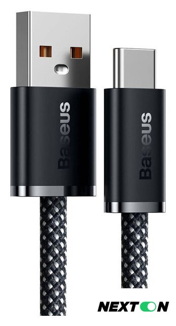 Кабель Baseus Dynamic Series Fast Charging Data Cable 100W USB Type-A - USB Type-C (1 м, серый) - Изображение №2 — Интернет-магазин Nexton