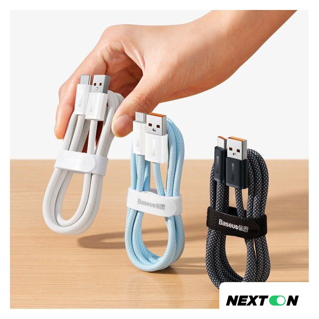 Кабель Baseus Dynamic Series Fast Charging Data Cable 100W USB Type-A - USB Type-C (1 м, серый) - Изображение №9 — Интернет-магазин Nexton