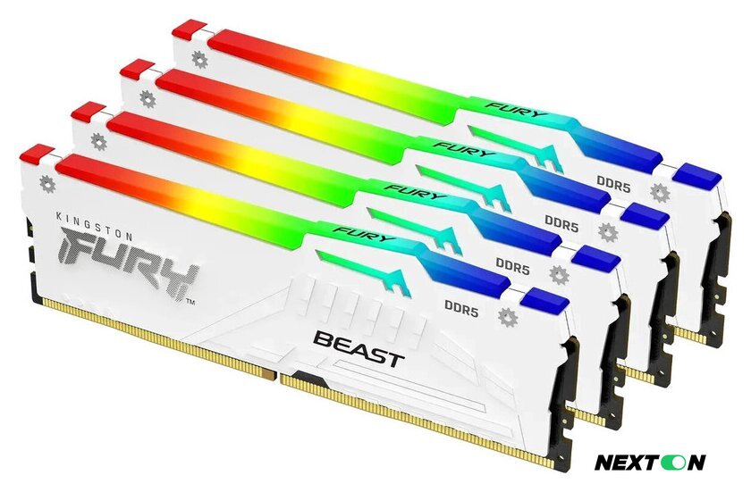 Оперативная память Kingston FURY Beast RGB 4x16ГБ DDR5 6000 МГц KF560C40BWAK4-64 - Изображение №1 — Интернет-магазин Nexton