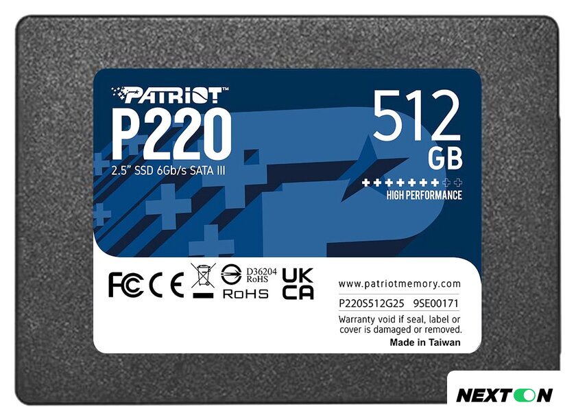 SSD Patriot P220 512GB P220S512G25 - Изображение №1 — Интернет-магазин Nexton