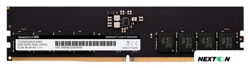 Оперативная память Team Elite 8ГБ DDR5 5600 МГц TED58G5600C4601 - Изображение №1 — Интернет-магазин Nexton