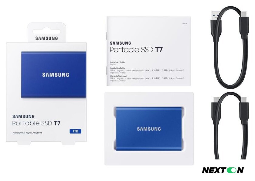 Внешний накопитель Samsung T7 1TB (синий) - Изображение №12 — Интернет-магазин Nexton