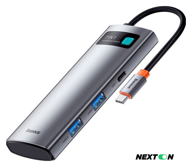 Док-станция Baseus Metal Gleam Series 7-in-1 Multifunctional Type-C WKWG020113 - Изображение №1 — Интернет-магазин Nexton