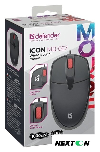 Мышь Defender Icon MB-057 (черный) - Изображение №4 — Интернет-магазин Nexton