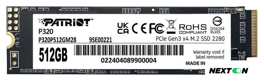 SSD Patriot P320 512GB P320P512GM28 - Изображение №1 — Интернет-магазин Nexton