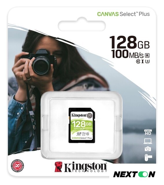 Карта памяти Kingston Canvas Select Plus SDXC 128GB - Изображение №3 — Интернет-магазин Nexton