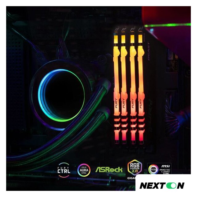Оперативная память Kingston FURY Beast RGB 32ГБ DDR4 3200 МГц KF432C16BB2A/32 - Изображение №7 — Интернет-магазин Nexton