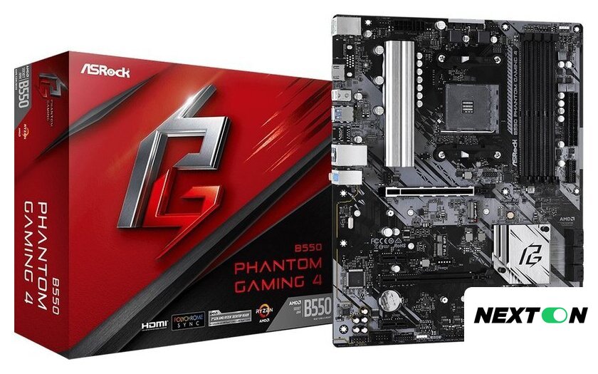 Материнская плата ASRock B550 Phantom Gaming 4 - Изображение №2 — Интернет-магазин Nexton