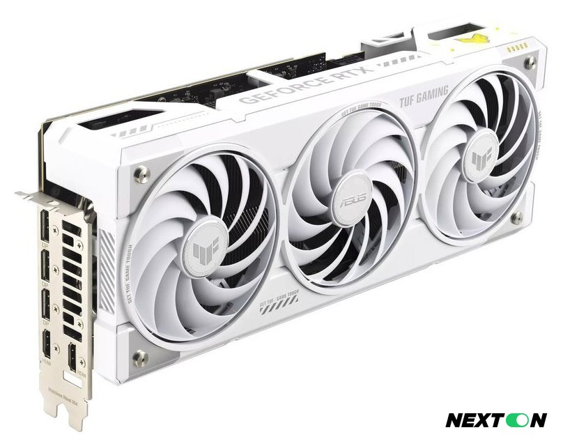 Видеокарта ASUS TUF Gaming GeForce RTX 5070 Ti 16GB GDDR7 BTF White OC Edition TUF-RTX5070TI-O16G-BTF-WHITE - Изображение №1 — Интернет-магазин Nexton