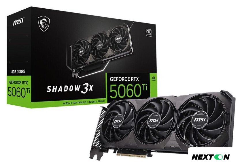 Видеокарта MSI GeForce RTX 5060 Ti 8G Shadow 3X OC Classic - Изображение №5 — Интернет-магазин Nexton