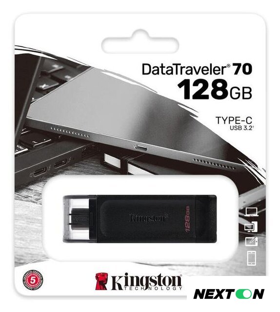 USB Flash Kingston DataTraveler 70 128GB - Изображение №7 — Интернет-магазин Nexton