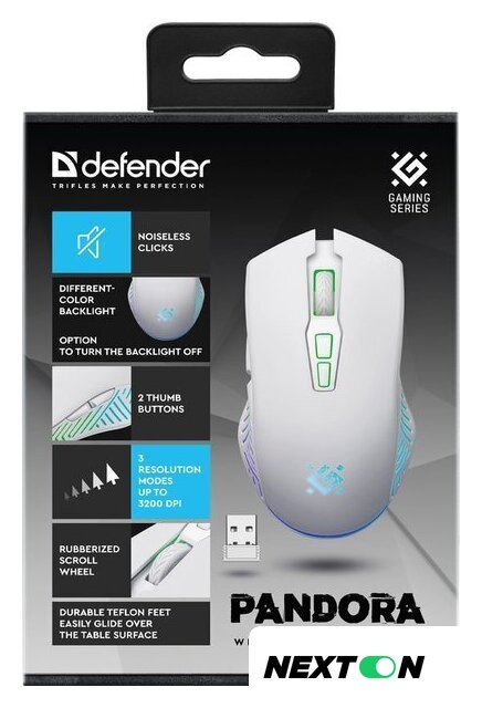Игровая мышь Defender Pandora GM-502 (белый) - Изображение №4 — Интернет-магазин Nexton