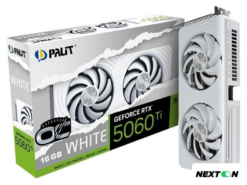 Видеокарта Palit GeForce RTX 5060 Ti White OC 16GB NE7506TU19T1-GB2061M - Изображение №11 — Интернет-магазин Nexton