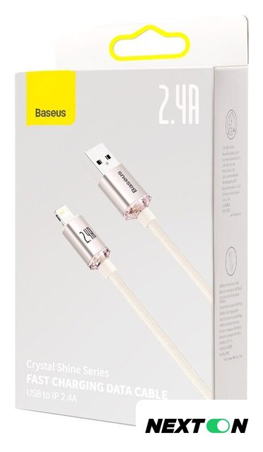 Кабель Baseus Crystal Shine USB Type-A - Lightning (2 м, розовый) - Изображение №1 — Интернет-магазин Nexton