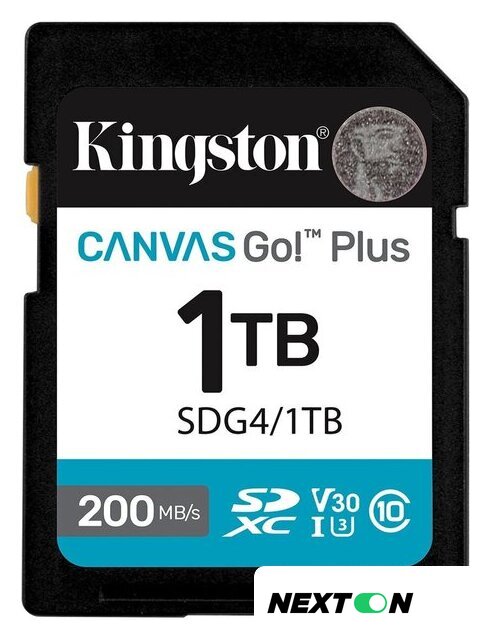 Карта памяти Kingston Canvas Go! Plus SDXC 1TB SDG4/1TB - Изображение №1 — Интернет-магазин Nexton
