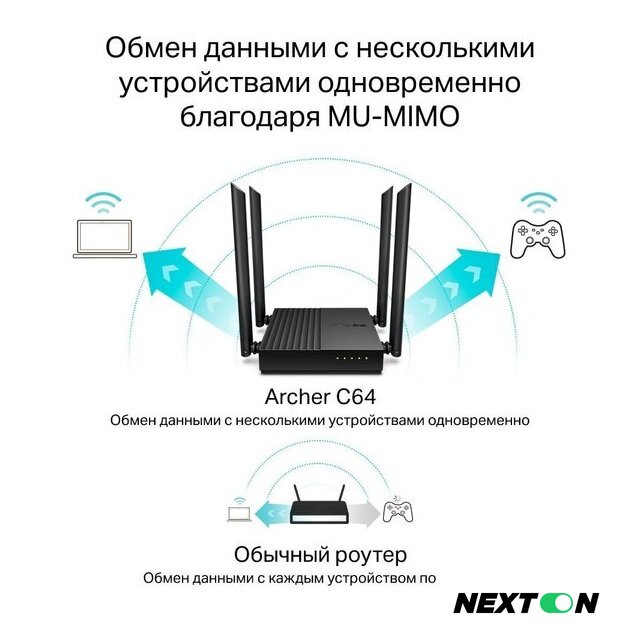 Wi-Fi роутер TP-Link Archer C64 - Изображение №4 — Интернет-магазин Nexton