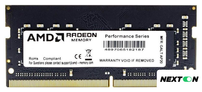 Оперативная память AMD Radeon 16GB DDR4 SODIMM PC4-25600 R9416G3206S2S-U - Изображение №1 — Интернет-магазин Nexton