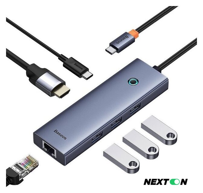 Док-станция Baseus UltraJoy Series 6-Port Hub Docking Station B00052802811-00 - Изображение №2 — Интернет-магазин Nexton