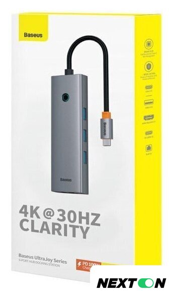 Док-станция Baseus UltraJoy Series 6-Port Hub Docking Station B00052802811-00 - Изображение №9 — Интернет-магазин Nexton