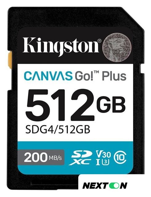 Карта памяти Kingston Canvas Go! Plus SDXC 512GB SDG4/512GB - Изображение №1 — Интернет-магазин Nexton