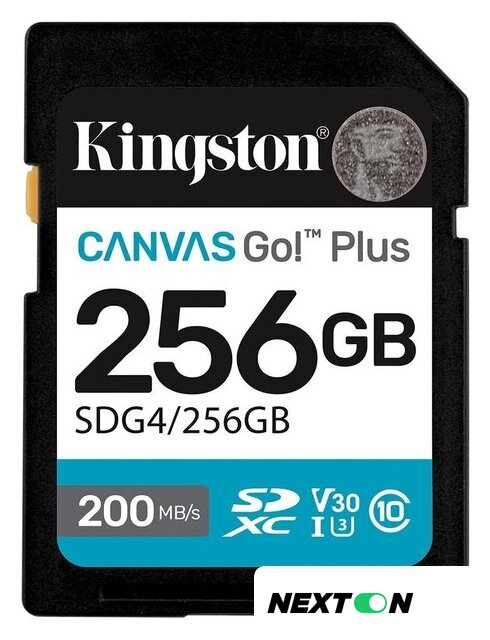 Карта памяти Kingston Canvas Go! Plus SDXC 256GB SDG4/256GB - Изображение №1 — Интернет-магазин Nexton