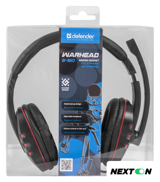 Наушники Defender Warhead G-160 (черный/красный) - Изображение №4 — Интернет-магазин Nexton