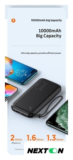 Внешний аккумулятор Usams US-CD150 PB56 10000mAh (черный) - Изображение №6 — Интернет-магазин Nexton