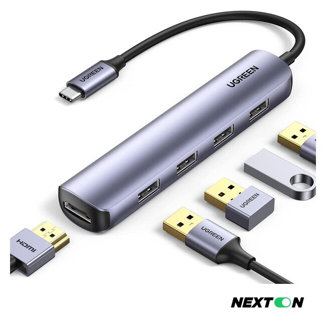 USB-хаб Ugreen CM417 20197 - Изображение №1 — Интернет-магазин Nexton