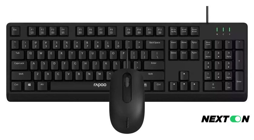Офисный набор Rapoo NX1500 (черный) - Изображение №3 — Интернет-магазин Nexton