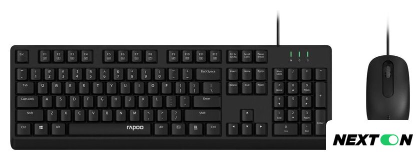 Офисный набор Rapoo NX1500 (черный) - Изображение №1 — Интернет-магазин Nexton