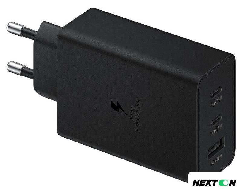 Сетевое зарядное Samsung EP-T6530NBEGEU - Изображение №1 — Интернет-магазин Nexton