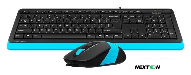 Офисный набор A4Tech Fstyler F1010 (черный/синий) - Изображение №2 — Интернет-магазин Nexton