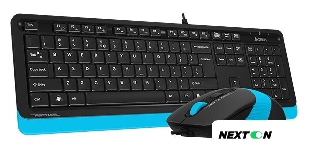 Офисный набор A4Tech Fstyler F1010 (черный/синий) - Изображение №3 — Интернет-магазин Nexton