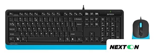 Офисный набор A4Tech Fstyler F1010 (черный/синий) - Изображение №1 — Интернет-магазин Nexton