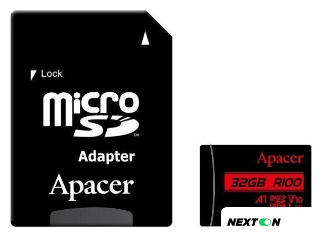 Карта памяти Apacer microSDXC AP128GMCSX10UB-R 128GB (с адаптером) - Изображение №1 — Интернет-магазин Nexton